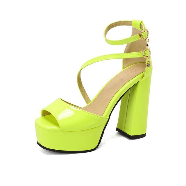 Peep Toe Platform Chunky Heel Sandals