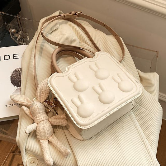 Leather Faux Rabbit Top Bag Crossbody Handle