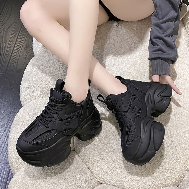 Platform Plain Sneakers