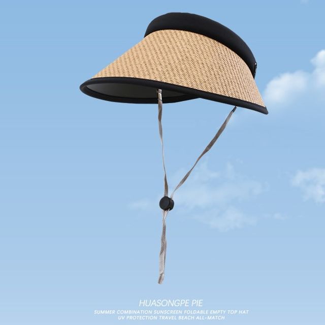 Sun Hat Straw Piped