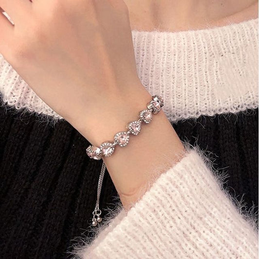 Heart Bracelet Alloy Rhinestone