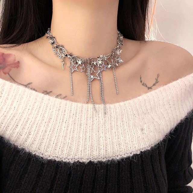Fringed Alloy Star Choker