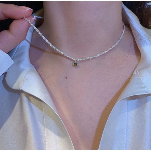 Alloy Rhinestone Choker Pendant