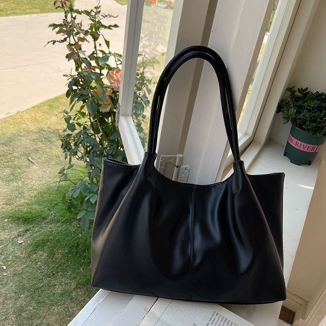 Tote Plain Faux Leather Shoulder