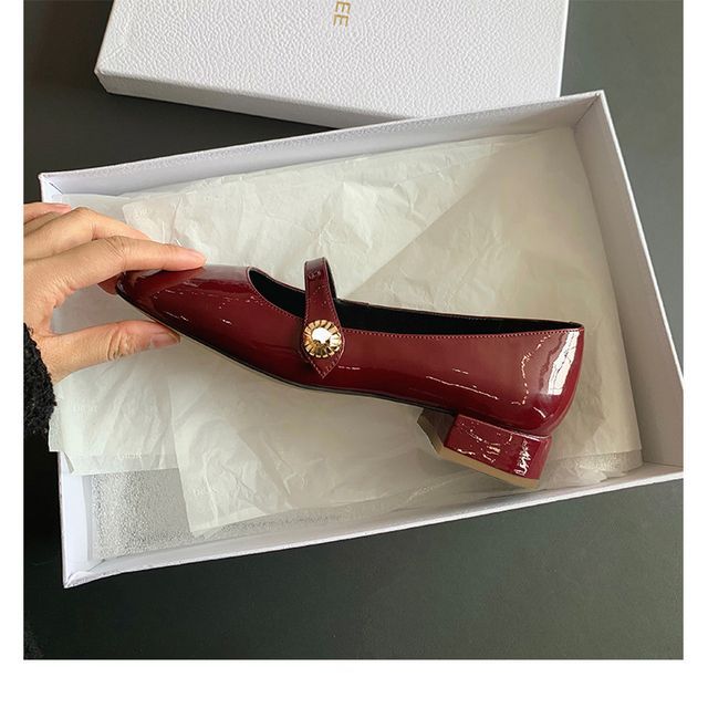 Block Designs) Heel Jane Plain (Various Pumps Mary