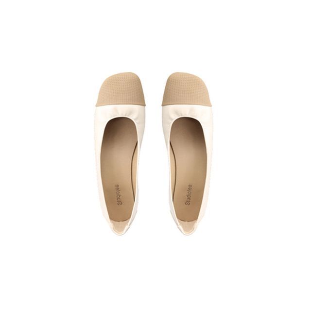 Two-Tone Square-Toe Flats
