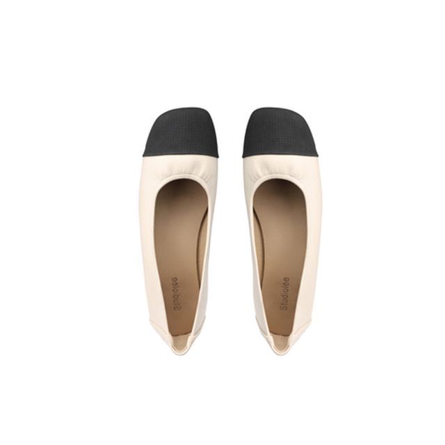 Two-Tone Square-Toe Flats