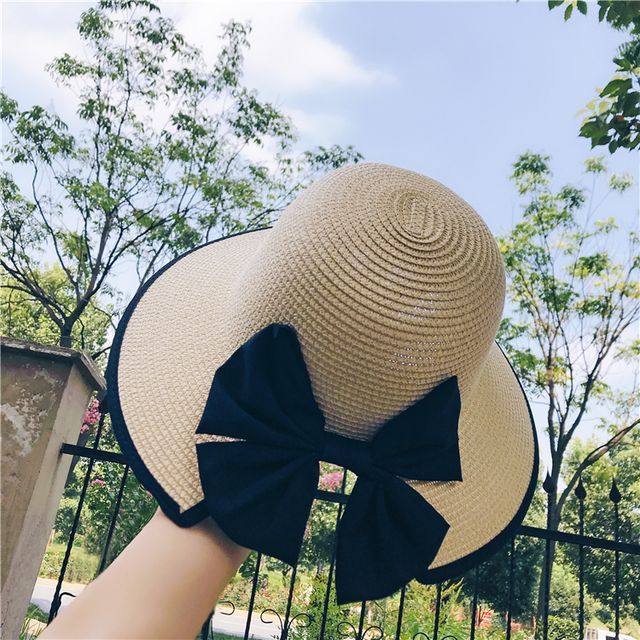 Hat Piped Sun Straw Bow