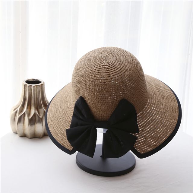 Hat Piped Sun Straw Bow