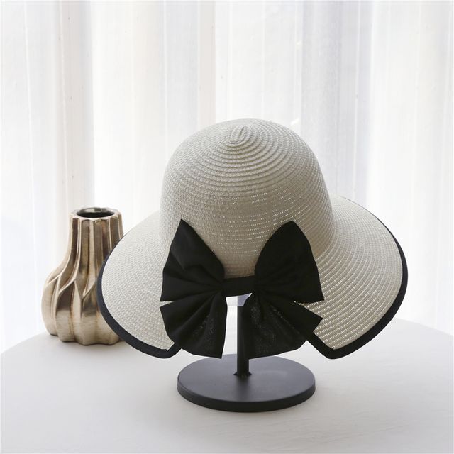 Hat Piped Sun Straw Bow