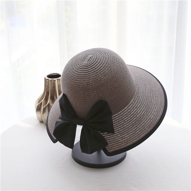Hat Piped Sun Straw Bow