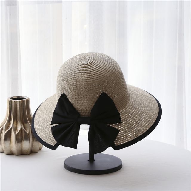Hat Piped Sun Straw Bow