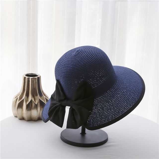 Hat Piped Sun Straw Bow