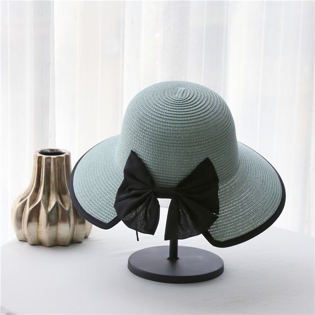 Hat Piped Sun Straw Bow