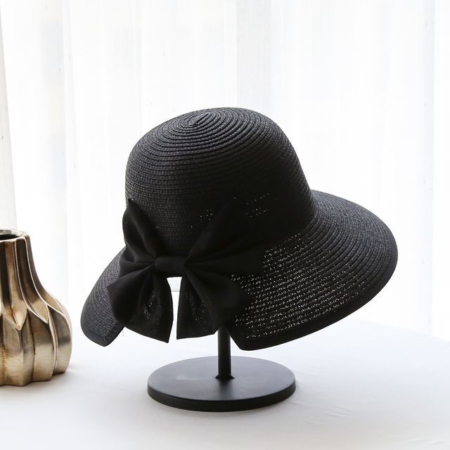 Hat Piped Sun Straw Bow