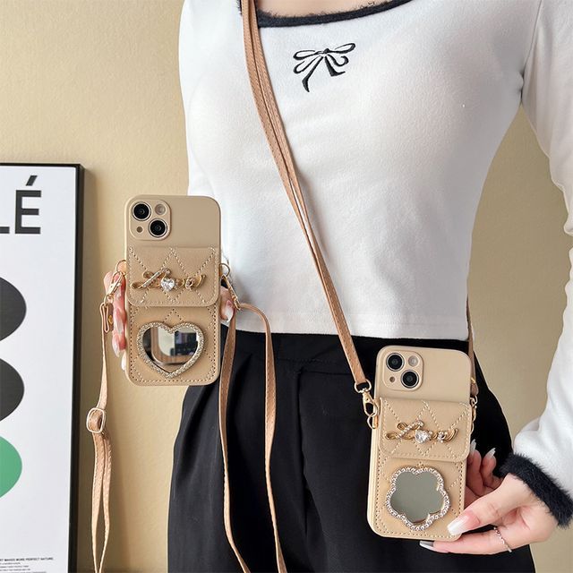 Mirrored Phone Card Case Holder