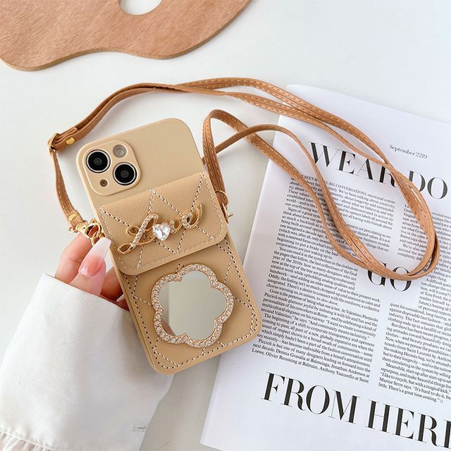 Mirrored Phone Card Case Holder