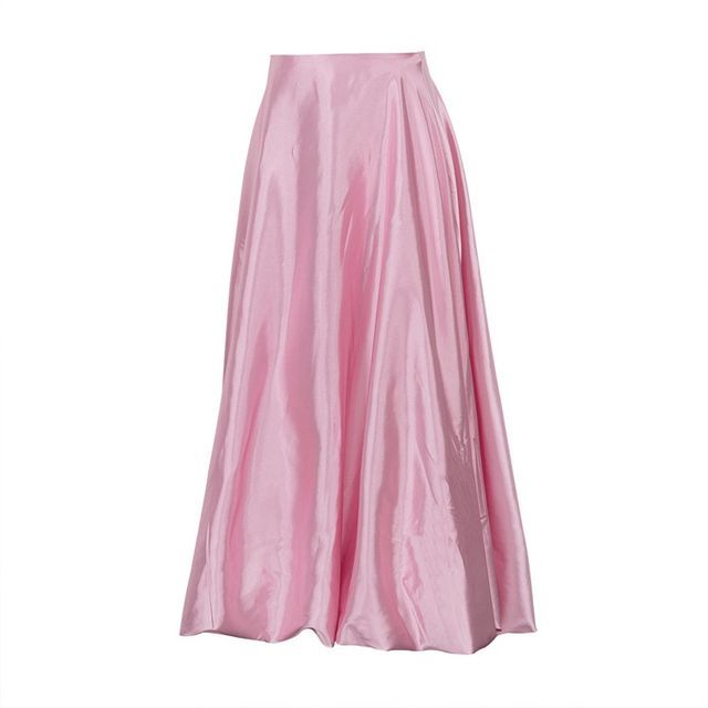 High Maxi Skirt A-Line Plain Waist