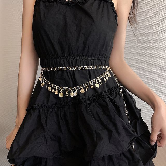 Belt Leather Chain Layered Faux Waist Alloy Fringed