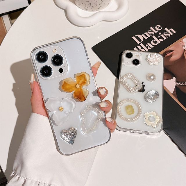 Case Transparent Embellished Phone