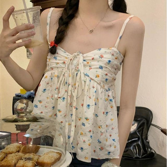 Fließendes Camisole-Top mit Blumenmuster