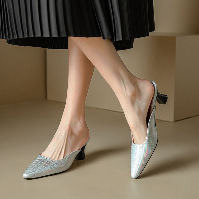 Mules Kitten Pointed Heel