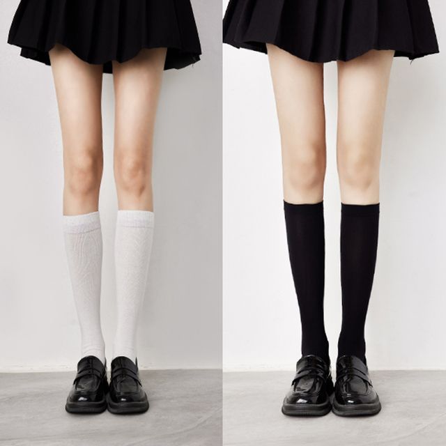 Plain Tall Socks Set