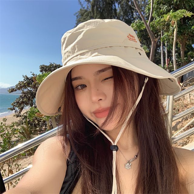 Embroidered Lettering Sun Hat