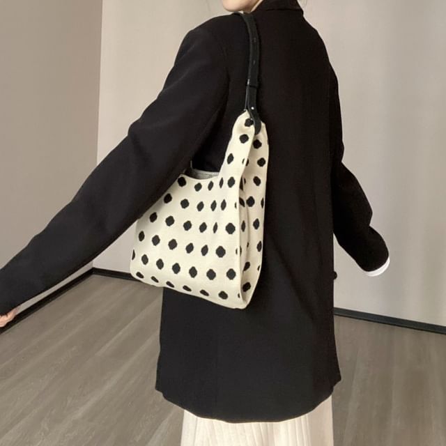 Patterned Tote Knit Bag