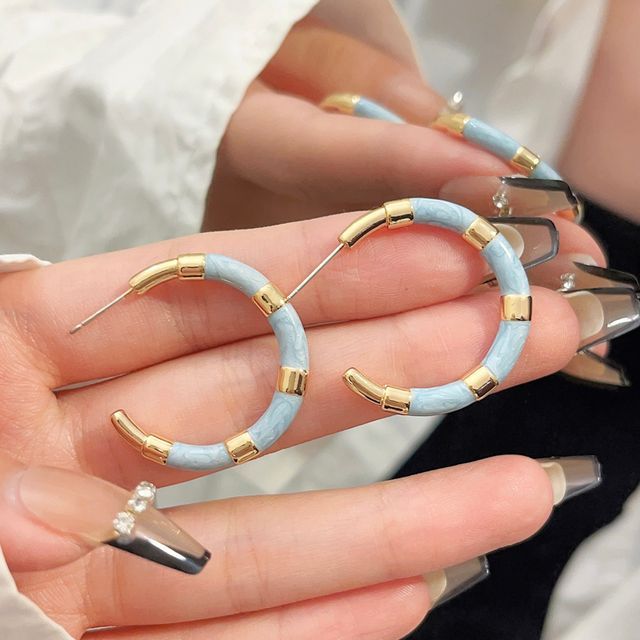 Color Earring Block Hoop