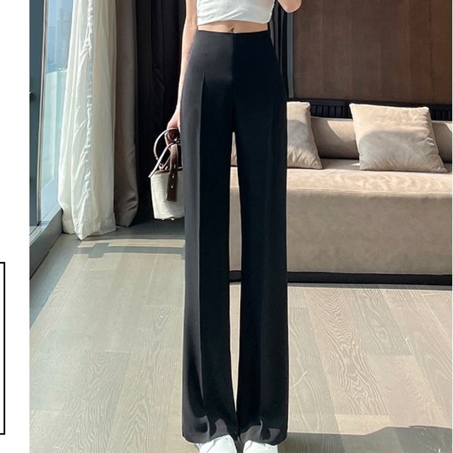 Designs) Rise Pants (Various Flared Plain High