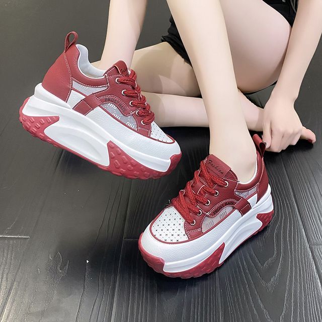 Sneakers Hidden Panel Wedge Platform Mesh