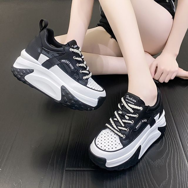 Sneakers Hidden Panel Wedge Platform Mesh