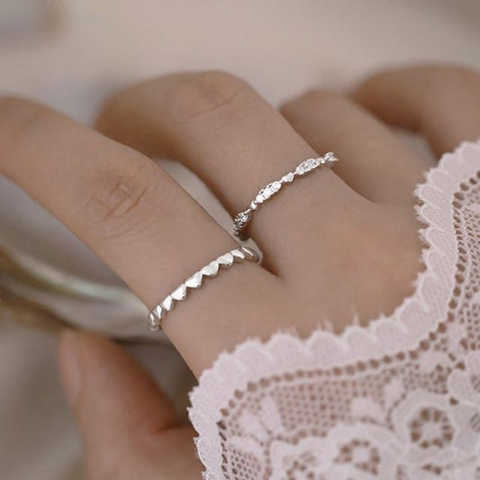 Heart / Rhinestone Alloy Ring