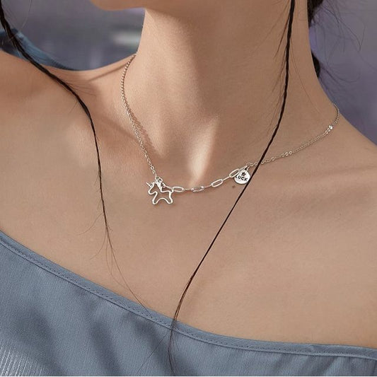 Unicorn Pendant Alloy Choker