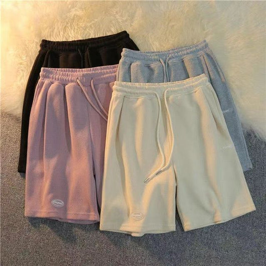 Drawstring Plain Waist Sweat Shorts