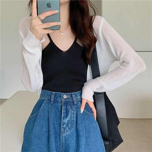 Plain Cardigan Bolero