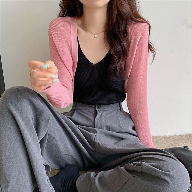 Plain Cardigan Bolero