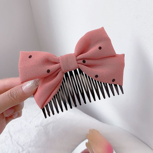 Bow Fabric Hair Comb