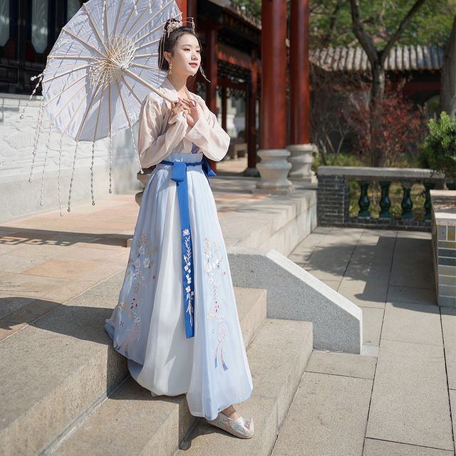 Traditional Chinese Set: Open Front Jacket + Camisole Top + Maxi Skirt