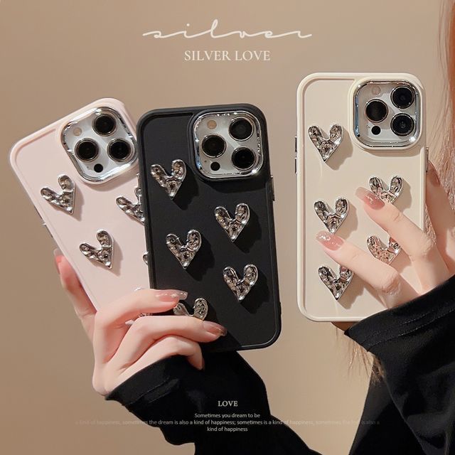 Phone Heart Metallic Case
