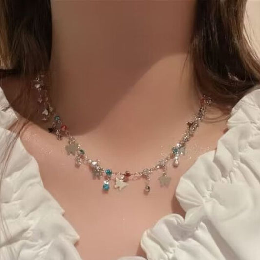 Butterfly Rhinestone Choker Alloy