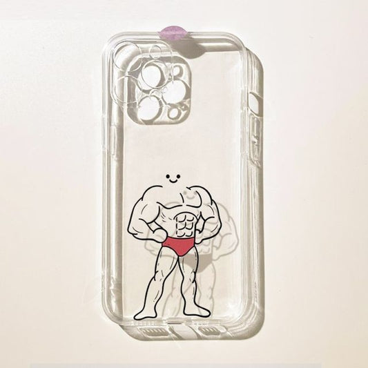 Transparent Muscle Phone Man Case