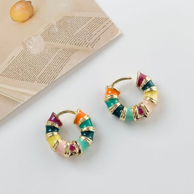 / designs) Glaze (various Alloy Open Earring Hoop