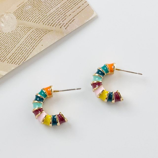 / designs) Glaze (various Alloy Open Earring Hoop