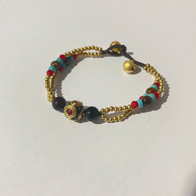 Bead Cord Pendant Bracelet / Choker