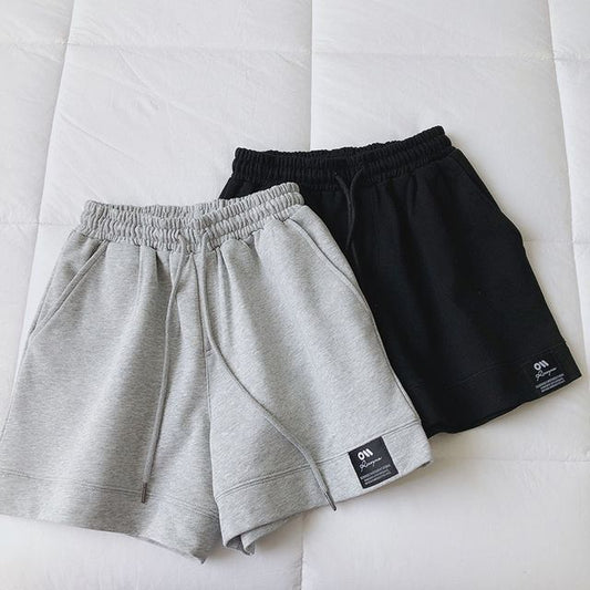 Waist Applique Plain Shorts High Label