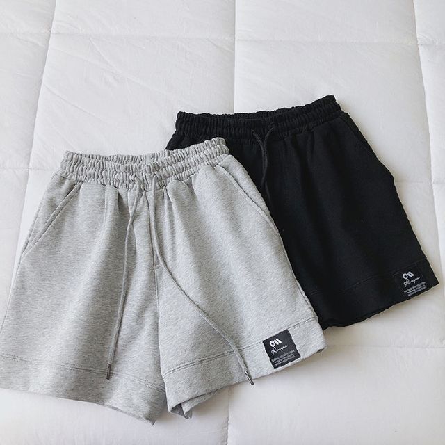 Waist Applique Plain Shorts High Label