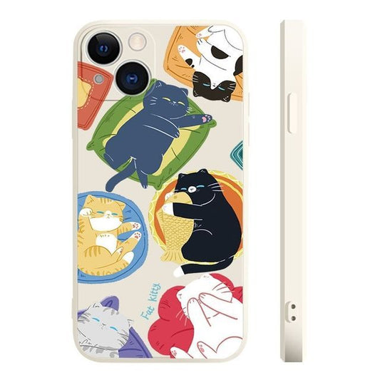 Phone Case Cat Print Sleeping