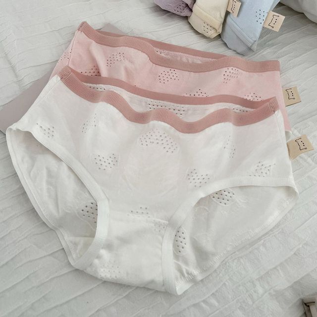 Plain Cutout Bikini Panties / Set